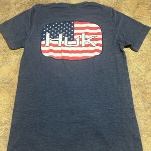 Huk Dark Blue Tee with USA Flag Design